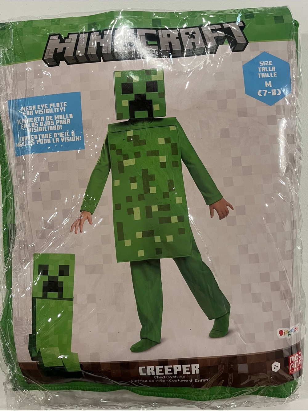 Minecraft Creeper Kids Costume - Size 7/8 Boys